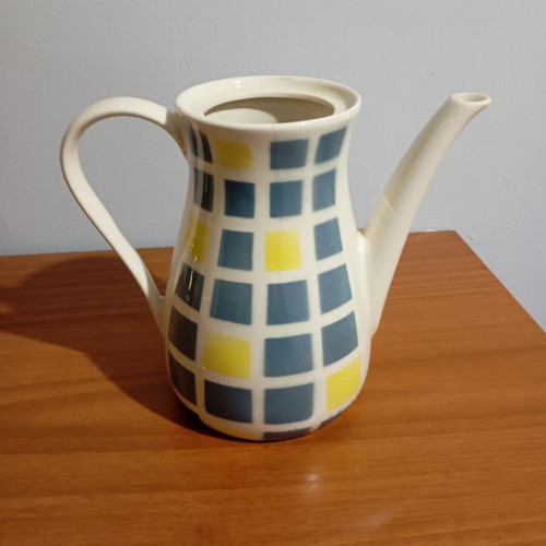 Waku checkered vintage coffee pot used without lid