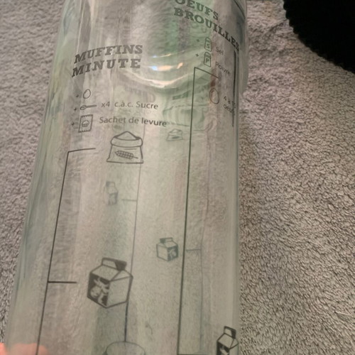 Glass dough shaker for crepes, muffins, pancakes with accessories