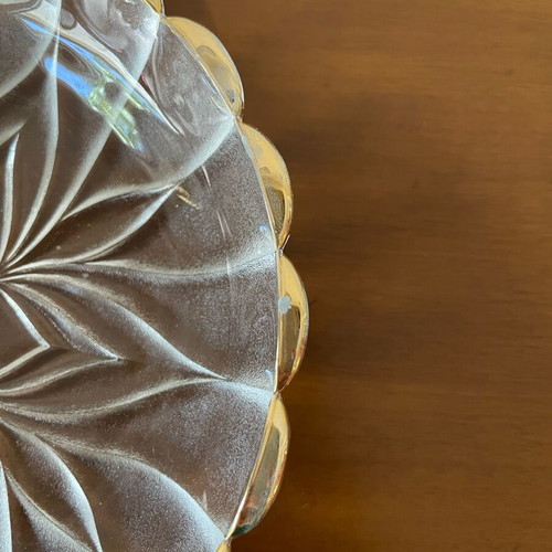 Vintage glass dessert plates used, set of 6, 15 cm diameter