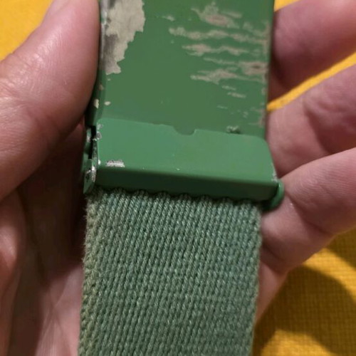 Lanyard Miles belt used, green with crown of thorns design