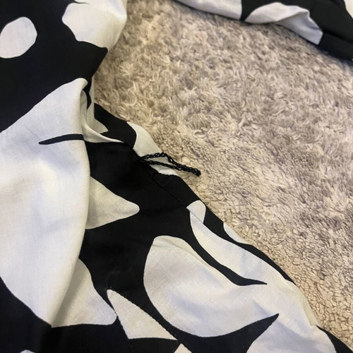 Stradivarius Floral Shirt Dress XS like new, black and white