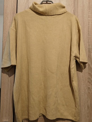 Turtleneck Short-Sleeve Women's Blouse Mustard XL Used 50% Merino Wool
