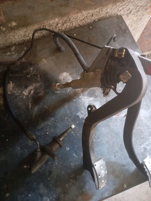 BMW E36 pedal assembly used with upper and lower clutch master cylinder