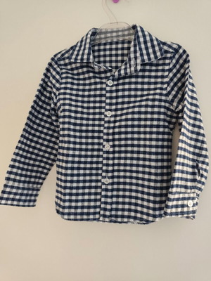 Plaid winter shirt for boy 2-3 years like new, white and blue