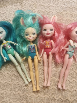 Enchantimals dolls used, all together