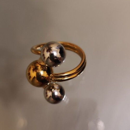Ring silver and gold stainless steel new
