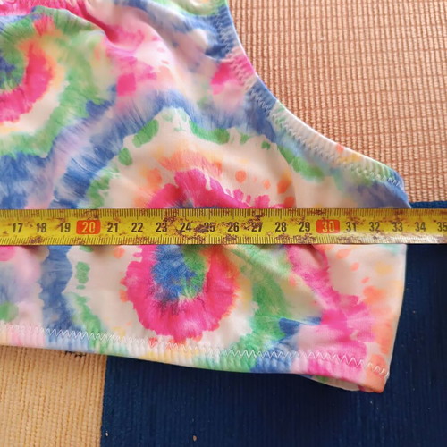 Tortue girls' bikini swimsuit used, colorful tie-dye, size 8 years