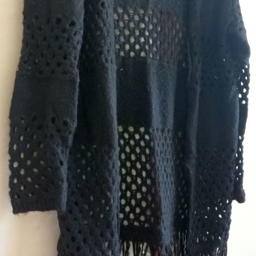Fringed cardigan used, black
