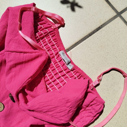 Fuchsia Wide Leg Jumpsuit with Belt like new