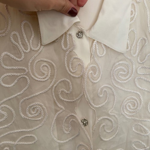 Vintage shirt new, white with rhinestones, size L