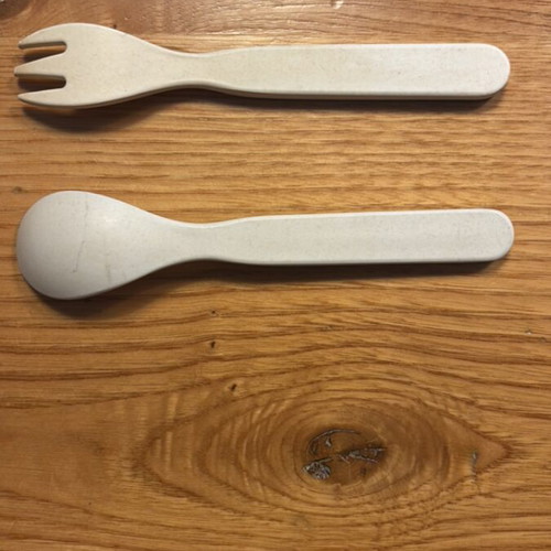 Wooden spoon and fork set like new