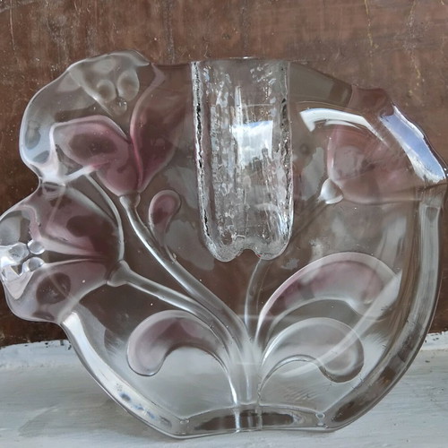 Vintage glass vase Walther like new for 2 flowers