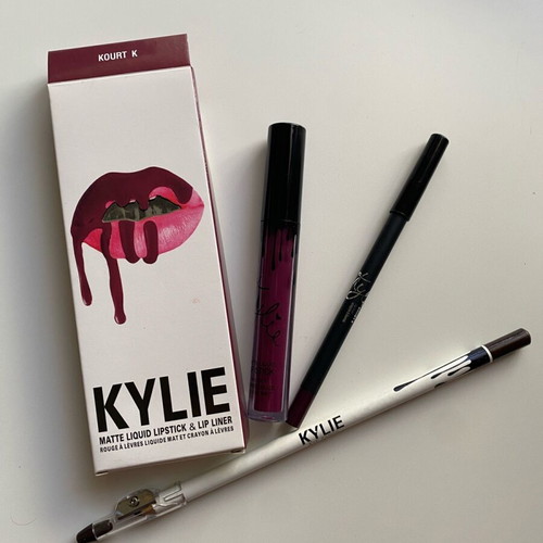 Kylie makeup set Kourt K eggplant with chocolate scent and lip and eye pencils new