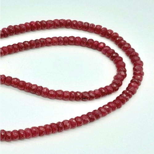 Ruby necklace 135 carats, new, silver clasp 925