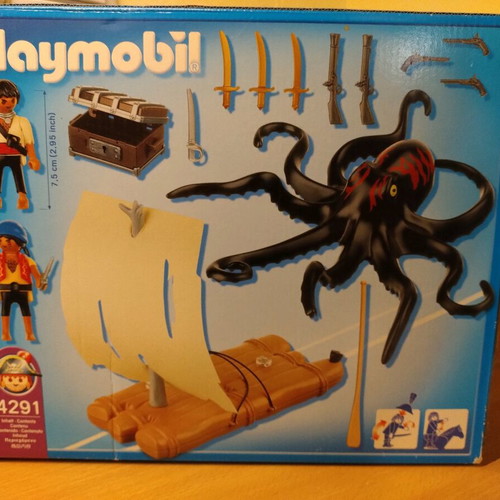 Playmobil 4291 Pirates Castaways with Raft and Giant Octopus new