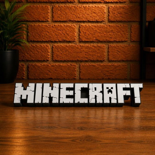Minecraft Logo White 3D Printed Decoration
