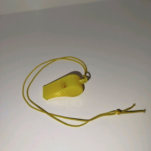 Whistle with pea and lanyard new, green or yellow