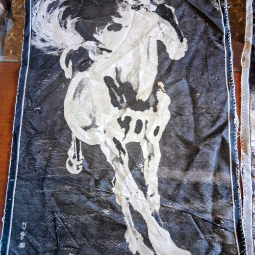 Chinese tapestry used with horse design by Xu Beihong style
