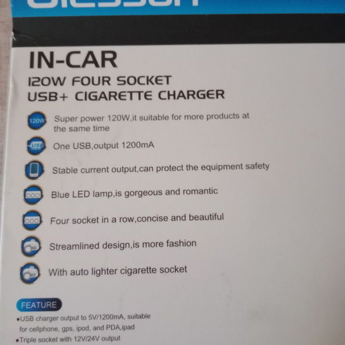 Usb and car cigarette charger new