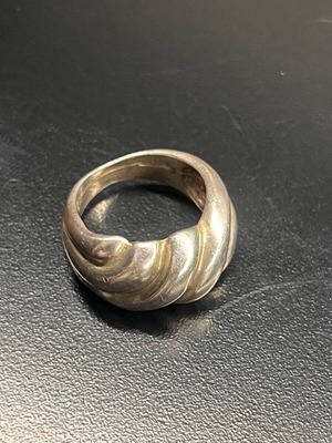 Silver Croissant ring used, vintage style