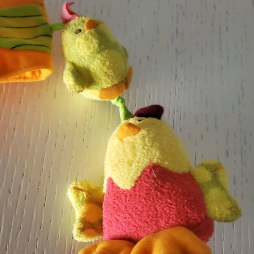 Mothercare plush chicken rattle like new with velcro