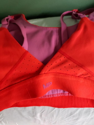 My Protein XS sports bra like new, red and pink with padding