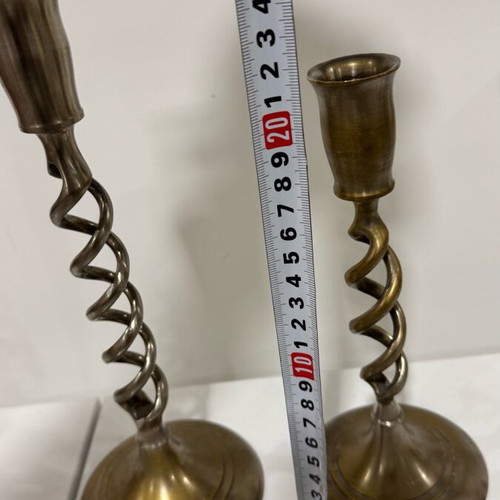 Metal candlesticks used, set of 2