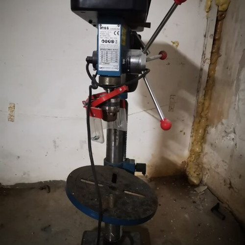 Bench drill used with broken table handle