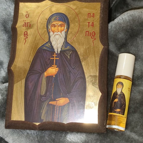 Icon and myrrh from Holy Monastery of Osios Patapios new
