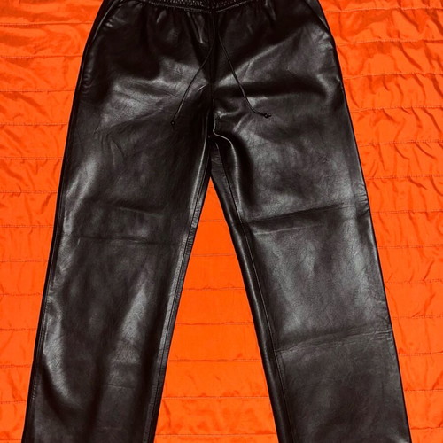 Zara faux leather wide leg pants, black, size L