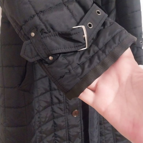 Madeleine quilted coat used, black, size Large