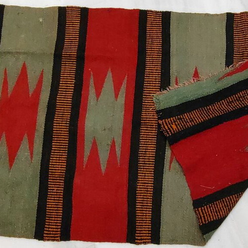 Woven rug used 63x130cm handmade wool