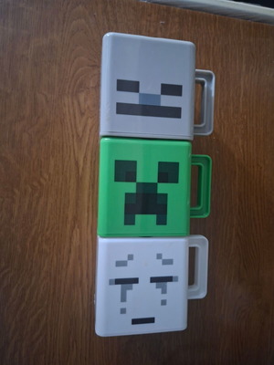 Σετ 3 στοιβαζόμενες κούπες Minecraft Paladone μεταχειρισμένες