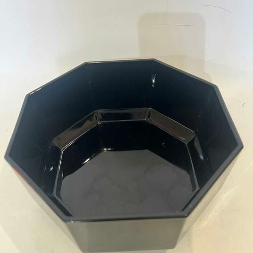 Arcoroc France vintage black glass bowl used, 1980s