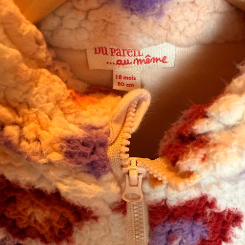 Fluffy jacket used for girl 18 months with cotton lining