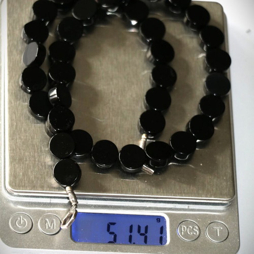 Necklace genuine onyx new, sterling silver 925 SST045