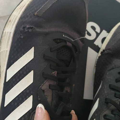 Adidas athletic shoes used, size 45.5, worn with holes