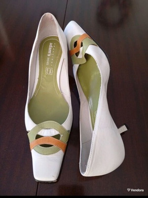 Adam's Shoes white pumps like new, genuine leather, size 37