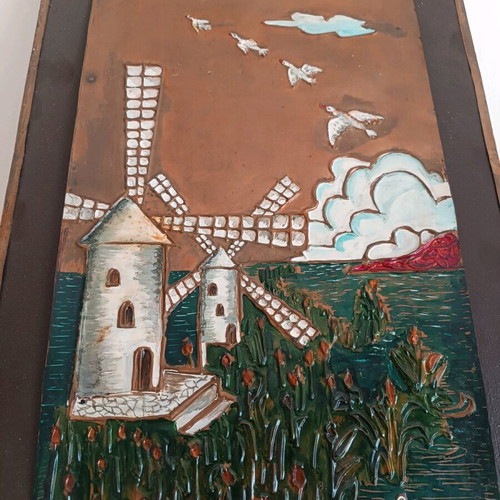 Handmade copper painting used