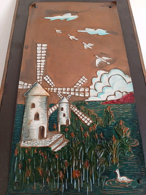 Handmade copper painting used