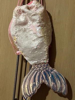 Τσαντάκι πλάτης γοργονοουρά σαν καινούργιο, ροζ και ασημί