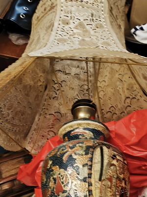Portatif table lamps used, Chinese design, set of two