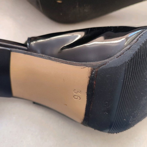Chaniotakis black patent leather women's pumps size 36 like new