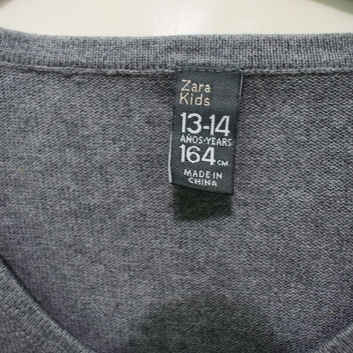Zara Kids cardigan with diamonds like new, grey and pink, age 13-14