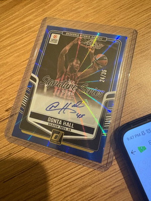 Κάρτα Panini Donruss Euroleague Blue Laser Signatures 24/35 - Donta Hall καινούργιο