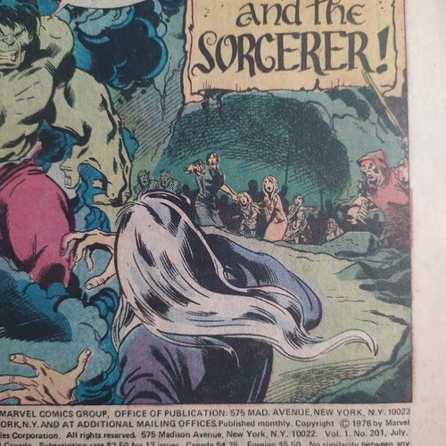 The Incredible Hulk #201 comic like new, 1976
