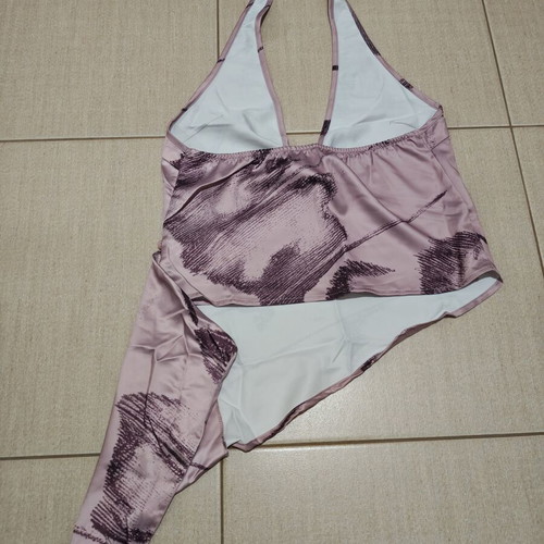 Set with Deep V Neck and Wide Pants new, lilac color