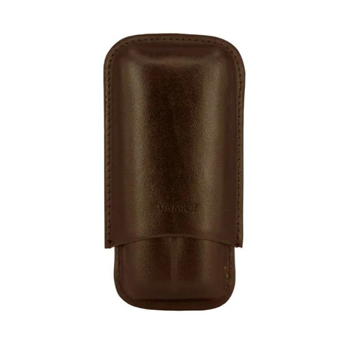 Marvel leather double cigar case, dark brown