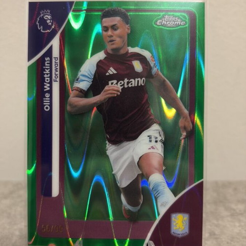 Ollie Watkins 2026 Topps Chrome Premier League #23 Green Raywave new