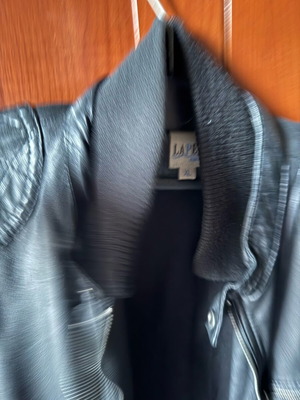 Lapel leather jacket XL used, black